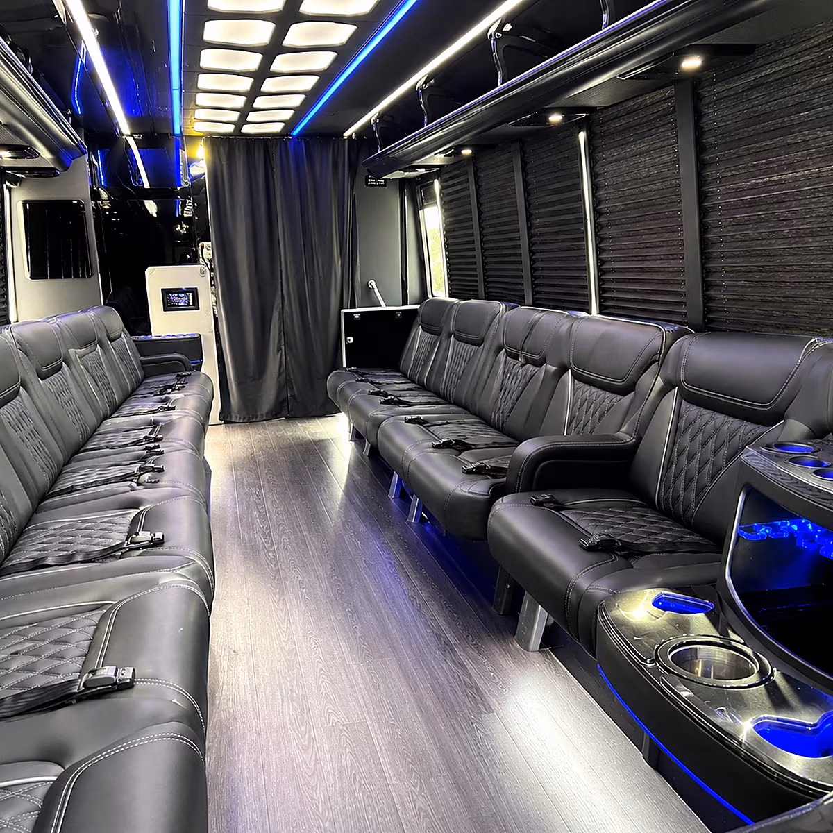 edison party bus rental interior