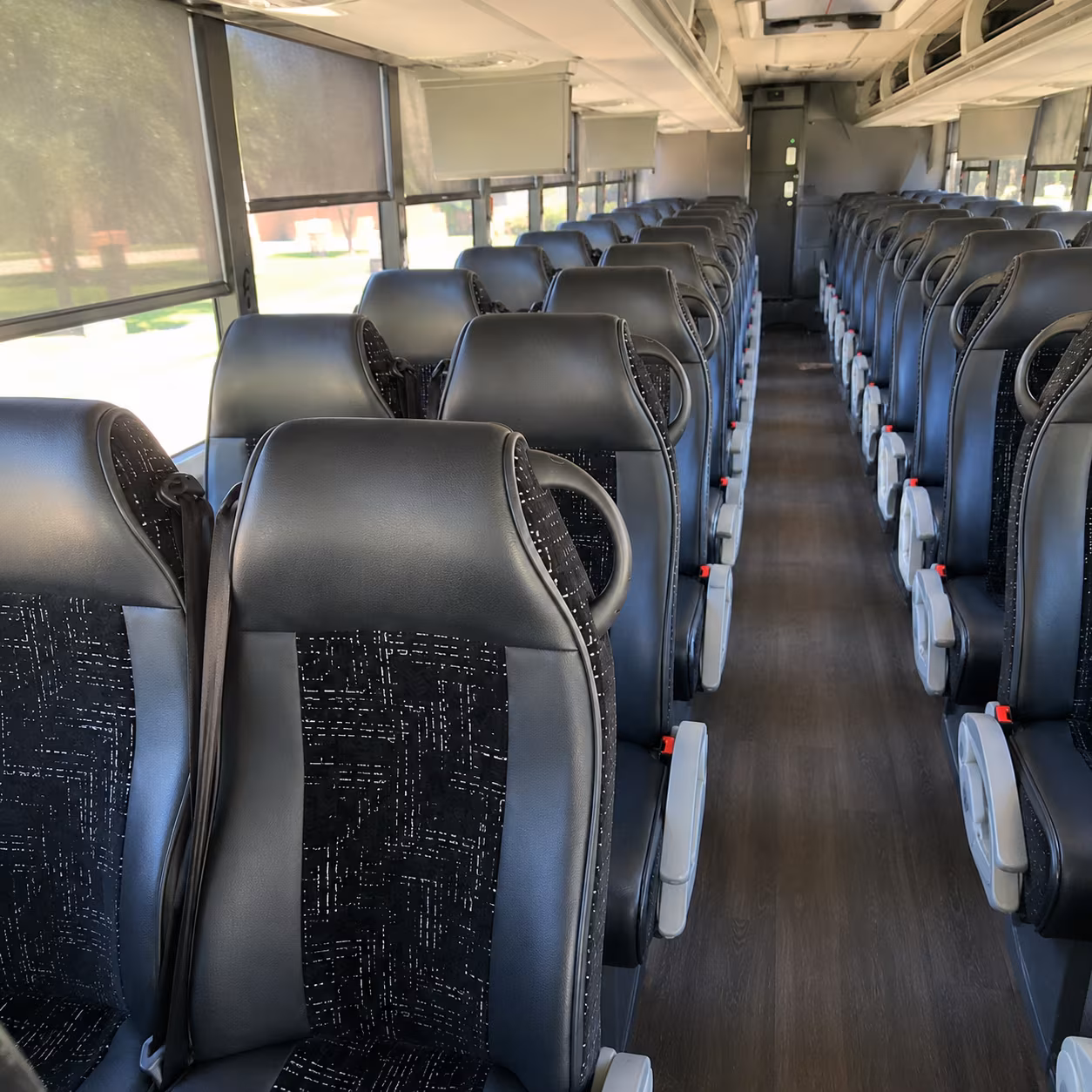 old bridge charter bus rental interior