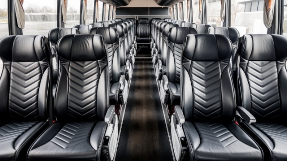 50 passenger charter bus inside perth amboy