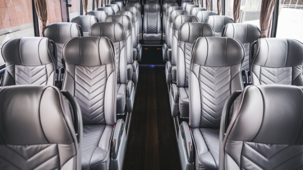 56 passenger charter bus interior view